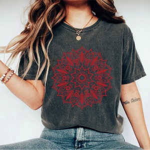 Mandala Shirt Pretty Mandala Shirt Cute Spring Shirt Cute Shirt for Woman Cute Mandala Shirt Gifts for Her Flower Shirt Pretty