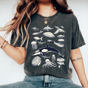 Sea Animal Shirt Ocean Nature Shirt Sealife Ocean Tee Whale Orca Dolphin Shirt Ocean Gift for Biologist Shirt Summer Shirt