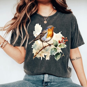 Bird Shirt, Bird Nest Tee, Watercolor Bird Branches, Bird Home Tshirt, Bird Cage, Bird Lover Shirt, Nature, Peace, Cute Bird, Gift For Bird