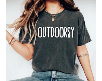 Outdoorsy Shirt Outdoors Camping Vacation Summer Hiking Biking Mountain Climbing Tee Nature Lover Camping Adventures OK