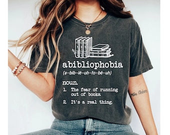Abibliophobia Shirt, Book lover gift, Vintage reader shirt, Reading shirt for student, Bookish bibliophile tee, English teacher gift,