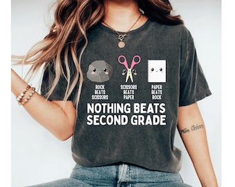 Camiseta "Nada supera a segundo grado", Camiseta para maestra de segundo grado, Camiseta divertida para maestra, Camiseta de regreso a clases, Regalo para maestra de primaria, 2.º grado