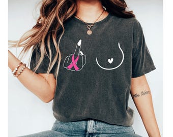 Middle Finger Breast Cancer Shirt, Breast Cancer Shirt, Cancer Support Shirt, Cancer Shirt for Women, Motivational Shirt Cancer Awareness