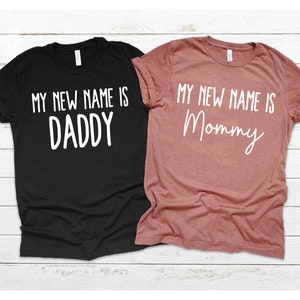 mom and dad matching shirt mom shirt coming shirt baby shower gift for mom new mom gift set pregnancy shirts OK