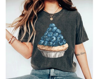 Blueberry Shirt Foodie Gift Gardening Gift Screen Printed T Shirt Soft Style Tee OK