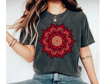 Mandala Shirt Pretty Mandala Shirt Cute Spring Shirt Cute Shirt for Woman Cute Mandala Shirt Gifts for Her Flower Shirt Pretty OK