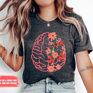 Brain Anatomy Shirt, Funny Nurse Shirts, Nursing School Shirt, Nursing Student Anatomical Layout Brain, mental health shirt, behavior shirt