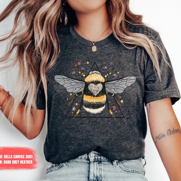 Bee Botanical Shirt Bee T-Shirt Nature Shirt Summer Shirt Gift For Her Cute Bee Shirt Bee wildflower shirt mom shirt annimal shirt