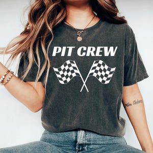 Pit Crew Shirt, Matching Race Car Shirt, Checkered Flag Shirt, Dirt Track Racing Tee, Drag Racing Gift, Pit Stop Shirt, Racing Flag