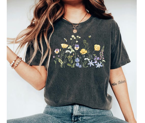 Wildflower T-Shirt, Vintage Flower Shirt, Floral T-Shirt, Wild Flowers Shirt, Gift For Women, Flower Shirt, Ladies Shirts, Best Friend Gift