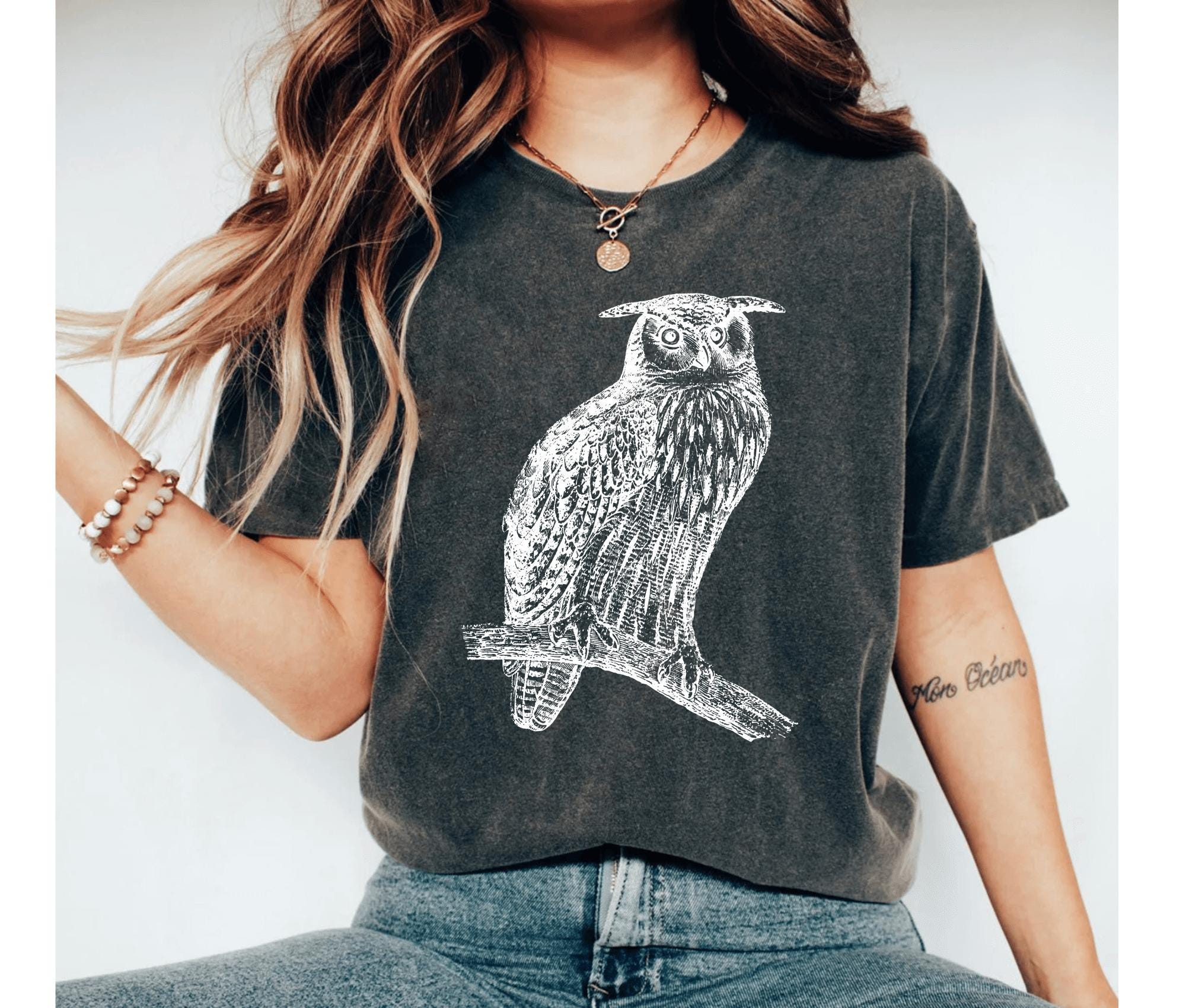 Owl Shirt, Owl Lover Shirt, Wildlife Shirt, Nature Lover Tee, Witchy Owl Shirt, Cottagecore Shirt, B