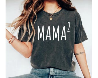 Mom Shirt Mothers Day Shirt Mom of Two Mom of 2 Shirt Mother&#39;s Day Gift Pregnancy Announcement T-Shirt Mama 2 Family Matching Shirts OK