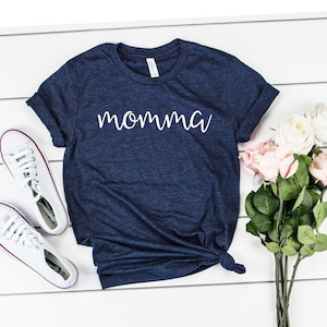 Momma Script Shirt Mom Shirt New Mom Shirt Pregnancy Reveal Shirt Gift For Mom Mommy Shirt Pregnant Expecting Shirt mom