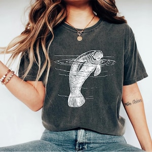 Manatee Bleach Dyed Shirt Unisex Shirt Men&#39;s Shirt Women&#39;s Shirt Sea Cow Shirt Manatee Tee Ocean Shirt Science Shirt mom Shirt OK