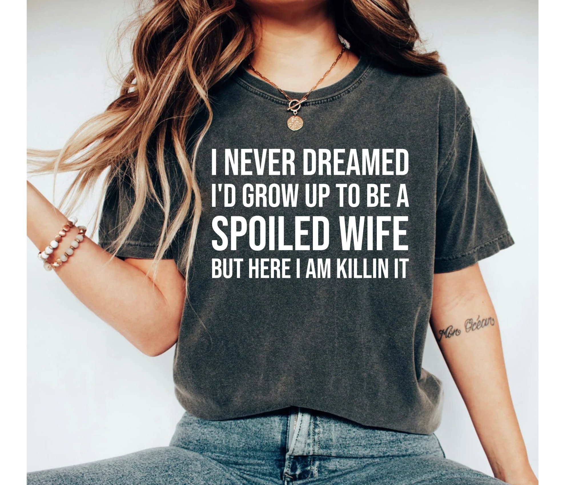 Wifey Tshirt, Wife Shirt, Best Gift, Spoiled T-Shirt, Life, Anniversary Gift For Wife, New From Husband