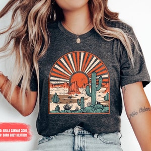 Desert Shirt, Cactus Plants, T-Shirt For Women, Cactus Shirt, Desert Adventure Shirt, Arizona Shirt, Cute Cactus Shirt, Cactus Scene Shirt