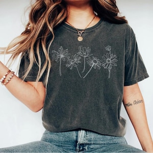 daisy shirt, graphic tees for women, womens tshirts, wildflower shirt, womens graphic tees, flower shirt, shirts for women, women clothing