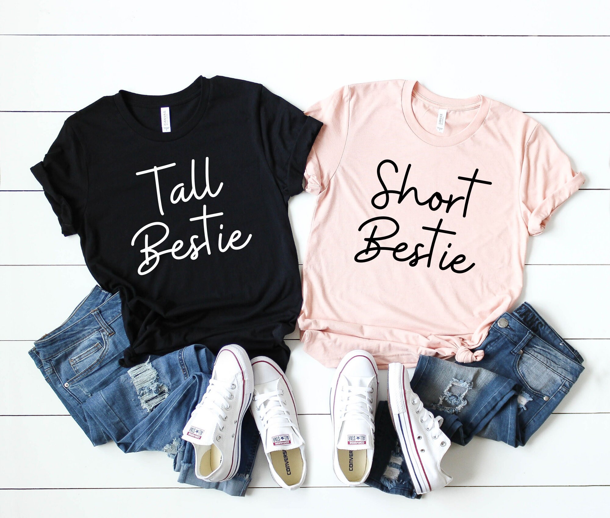 Best Friend T-shirts Tall and Short BFF 