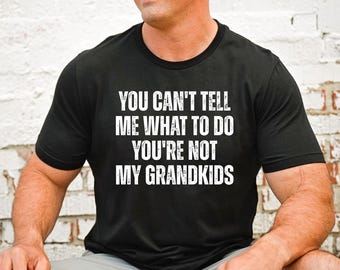 You Can't Tell Me What To Do You're Not My Grandkids Shirt, Funny Mens Papa Shirt, Grandfather Tshirt, Grandpa Gift for Father's Day