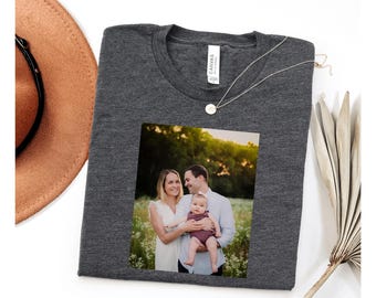 Custom Photo Shirt, Personalized T-Shirt, Custom Picture Tshirt, Your Photo Shirt, Family Picture Tee, Logo Image Shirts Gift Birthday Shirt