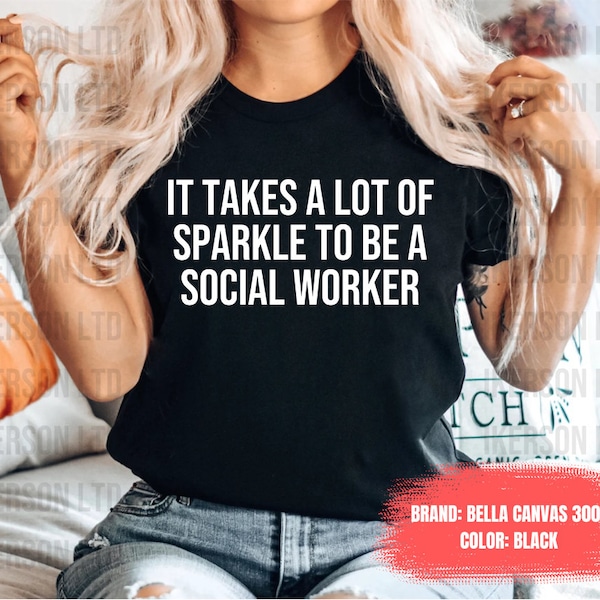 Social Worker Shirt Social Work Shirt Social Worker Gift Counsellor Shirt School Counselor Sparkle to be a Social Worker OK