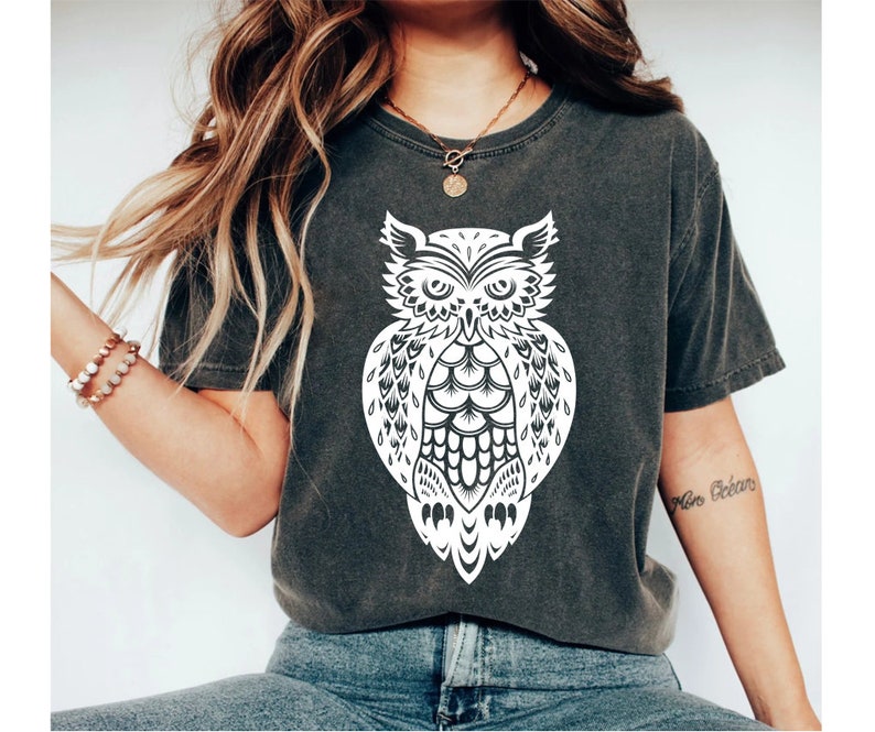 Cute Owl Shirts Owl T shirt Cute Animal Shirt Animal Lover Shirt Shirts for Women Gift for Animal Lover forest shirt camping shirt image 1