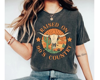 raised on 90's country shirt, country music shirt, country shirts, western shirt, western graphic tee, country concert shirt bull skull