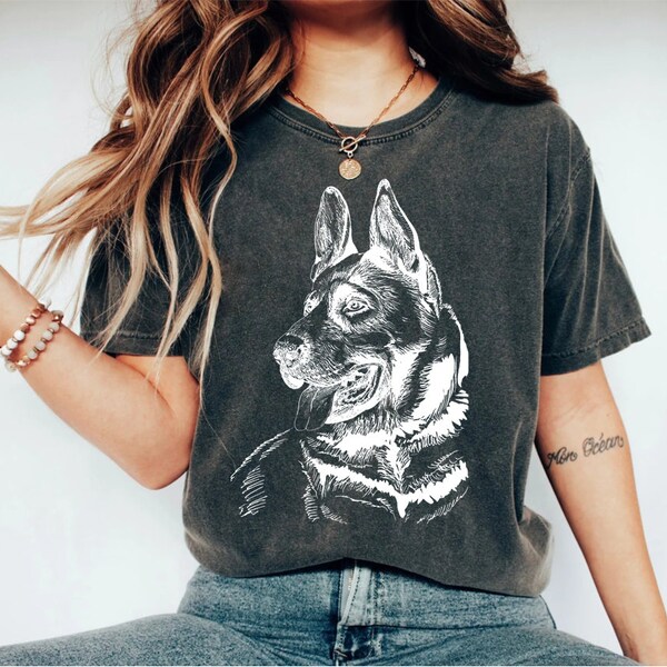 Big Dog Big Heart  German Shepherd T-Shirt Grey German Shepherd Dog T Shirt for Women