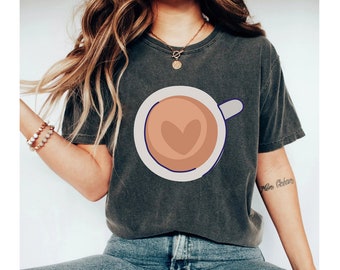 Coffee Heart Shirt Coffee T Shirt Coffee Shirts for Women T Shirts for Women Coffee Shirts Coffee Lover But First Coffee Graphic Tee OK
