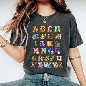 Alphabet Shirt, ABC Shirt, Animals Alphabet T-Shirt, Kingergarten Teacher Shirt, Alphabet Shirt for Teachers, Tescher Shirt, Back to School