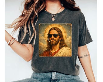 Funny Jesus Shirt, Meme Jesus Tee, Cool Jesus Shirt, Religious Humor Shirt, Vintage Style Jesus Tee, Christian Funny Gift, Meme Shirt