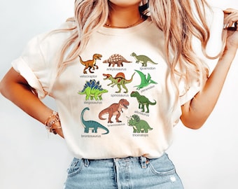 Womens Dinosaur Shirt, Dinosaur T-Shirt, Dinosaur Gifts, Dinosaur Birthday Shirt, Birthday Gift Tee, Women Men Dinosaur Shirt
