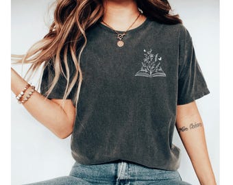 Wildflower Book Shirt, book shirt, book lover shirt, reading shirt, book tshirt, reading teacher shirt, book shirts, bookish shirt book club