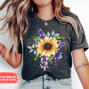 Watercolor Sunflower Shirt, Sunflower Shirt, Sunflower Gifts, Flower Shirt, Botanical Shirt, Garden Shirt, Wildflower Shirt, Sunflower Tee