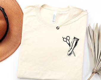 Barber Shirt, Hair Stylist T Shirt, Barber Shop Graphic Tee, Cosmetology Shirt, Minimalist Barber Tee, Hairstylist Gift Idea