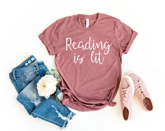 Teacher Shirt Book TShirt Book Shirts Gift For Book Lover Reading Is Lit - Book Lover Shirt Book Lover Gift Reading Shirt Book Shirt