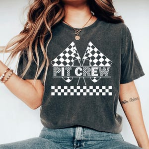 Pit Crew Shirt, Matching Race Car Shirt, Checkered Flag Shirt, Dirt Track Racing Tee, Drag Racing Gift, Pit Stop Shirt, Racing Flag