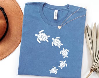 Camiseta de tortuga marina, camiseta para amantes del océano, camiseta con estética playera, camiseta con estampado de tortuga, camiseta costera, regalo para amantes de las tortugas de playa, camiseta de verano