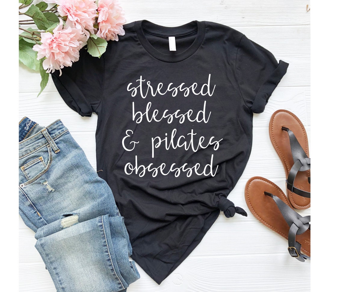 T-shirt Humour Pilates Pour Femme - Col En V - Motif Drôle Pour Instructrice De Yoga - Cadeau Sportif Décontracté - 12
