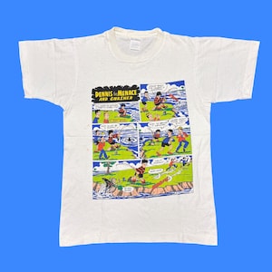 ヴィンテージ デニス ザ メナス シャツ ミディアム メンズ トップ 90年代 シャツ シングルステッチ シャツ コミック シャツ コミックブック シャツ ヴィンテージ 映画 シャツ 面白い シャツ