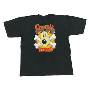 Vintage Wallace and Gromit Shirt XL Black 80s Shirt Cartoon Shirt 