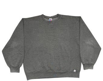 Vintage Plain Gray Russell Athletic Zip up Sweatshirt Size Large L