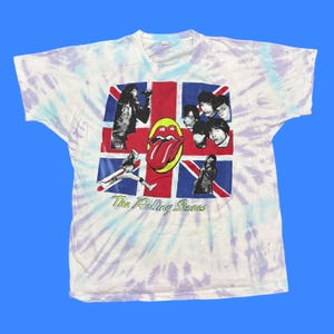 Vintage Rolling Stones Shirt Tie Dye Shirt 80s Shirt Tour Shirt Concert Shirt Single Stitch Shirt Vintage Band Shirt Music Shirt Rock Shirt