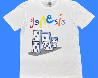 Genesis Shirt Large White Tour Shirt Concert Shirt Prog Rock Shirt Vintage Band Shirt Phil Collins Shirt Music Memorabilia Graphic Tees 70s