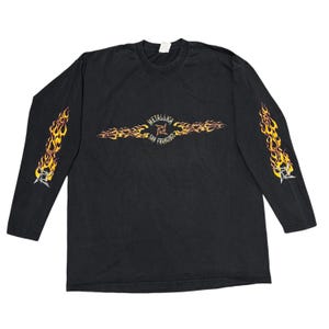 Vintage Metallica Shirt XL Black Metal Shirt Tour Shirt Concert Shirt Long Sleeve Vintage Band Shirt James Hetfield Flame Shirt Y2K Shirt