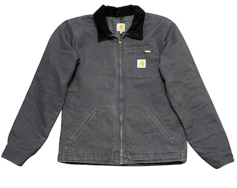 Chaqueta Carhartt Detroit XL Gris Manta Forrada Bolsillos Cremallera Ropa de Trabajo Chaqueta de Trabajo