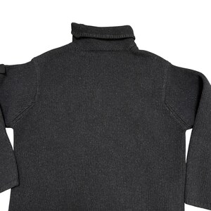Vintage Stone Island-trui zwarte hoge hals zwaar gebreide wollen herentrui gebreide kleding gemaakt in Italië designerkleding afbeelding 14