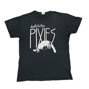 Vintage Pixies T-Shirt Medium Black Y2K Era Distressed Rock Band Tee
