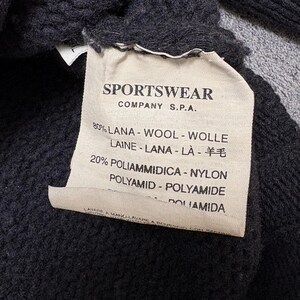 Vintage Stone Island-trui zwarte hoge hals zwaar gebreide wollen herentrui gebreide kleding gemaakt in Italië designerkleding afbeelding 11
