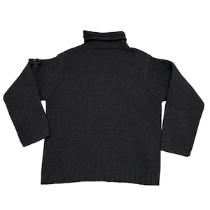 Vintage Stone Island-trui zwarte hoge hals zwaar gebreide wollen herentrui gebreide kleding gemaakt in Italië designerkleding afbeelding 13